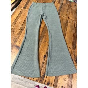 American Eagle Ribbed Yoga Flare Pants Womens S Sage Green Lounge Bell Bottom